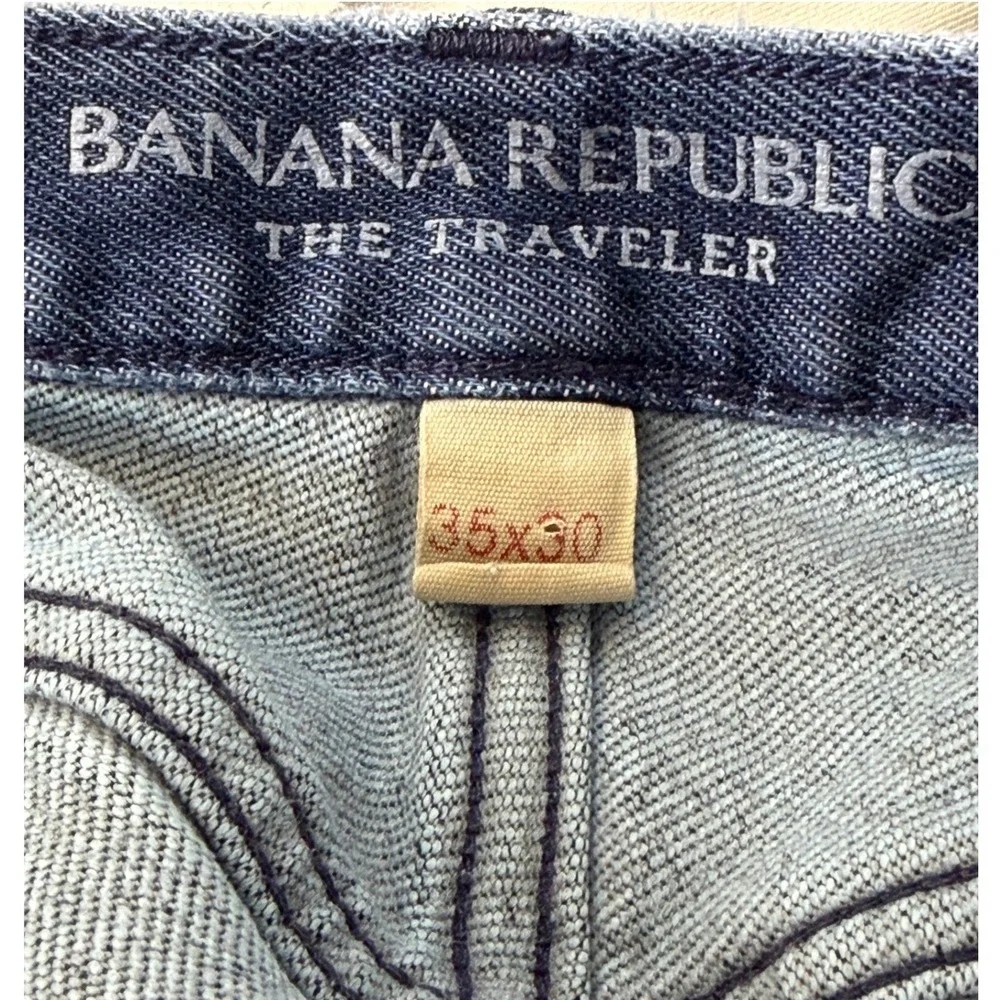 Banana Republic Traveler Slim Jeans Mens 35x30 Blue Medium Wash‎ Stretch Denim